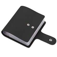 Tarjetero de cuero, organizador de tarjetas de presentación con 60 ranuras, con bloqueo RFID para guardar y evitar la pérdida de tarjetas de crédito o de presentación negro - Negro01 - Ver 4
