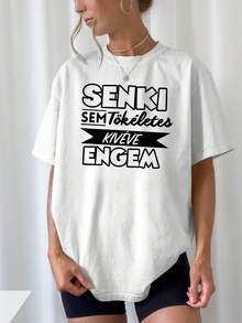 Camiseta con Estampado 'Nadie es Perfecto Excepto Yo': Crea Fácilmente un Look Dulce e Informal. Perfecto para el tiempo libre de verano. Desplazamientos Diarios. Salidas informales. ¡y Vacaciones! - alta calidad - Blanco - Ver 1