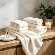8 Piece Cotton Bath Towel Set, Ultra Soft Highly Absorbent Quick Dry Towels, Includes Bath Towels, Hand Towels And Washcloths, Lightweight Towel Set For Bathroom, Gym, Spa, Hotel And Daily Use - Champagne - View 5