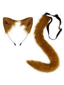 2pcs/Set Plush Cat Costume, Multi-Color Options, Cat Headband Prop, Suitable For Party, Stage, Halloween - Set - View 9