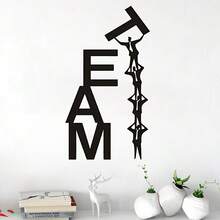 1pc Inspirational Wall Sticker, Team Work Self-Adhesive Stickers, Study Classroom Bedroom Office School Decoration Home - C - View 7