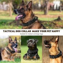 Tactical Dog Collar And Leash Set, Adjustable Military Training Nylon Dog Collar With Control Handle And Metal Buckle, Suitable For Medium And Large Dogs - Multicolor - View 9