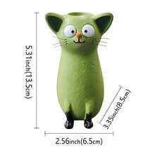 Creative Animal Vase Handmade Cat Vase Resin Vase Ornament Cute Quirky Cat Flower Pot Living Room Study Dining Room Bedroom Home Decor Desktop Entryway TV Cabinet Ornament Home Soft Decoration Creative Flower Holder Hydroponic Fresh Flower Dried Flower Container Birthday Gift Housewarming Gift B&B Cafe Decoration Modern Creative Home Decor Cute Cat Decoration Living Room Desktop Flower Pot Entryway Cabinet Ornament - Cat - View 11