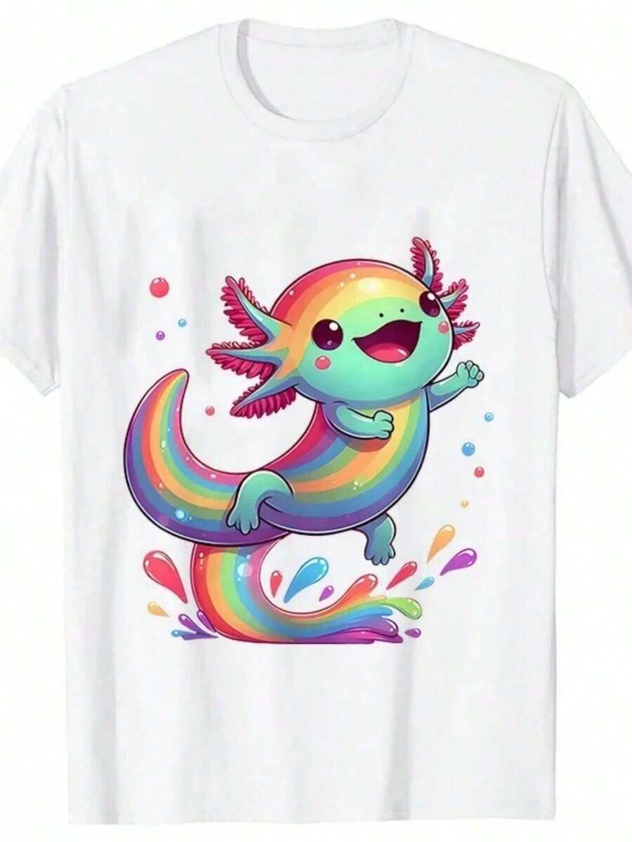 Kawaii Oversized Short Sleeve T-Shirt With Breast And Ice Cream Print, Cute Graphic Tee For Women With Body Positive Message, "All Breasts Matter" Gift, 100% Cotton Clothing - 白色 6 - 查看 1