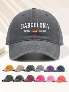 This Unisex Hippie Baseball Cap Features A Vintage Washed Design With Barcelona Spain Graphic And Adjustable Size, Perfect For Outdoor Sun Protection. It's Ideal For Travel, Vacation, Sports, Beach Outings, Fishing And Campus Occasions. Designed In Y2K Style, It Can Be Worn As A Dad Hat, Mom Hat Or Couple Hat, Making It An Ideal Holiday Gift For Mother's Day And Father's Day. - Multicolor - View 8