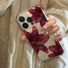 1 chiếc ốp lưng điện thoại kiểu Ins Style họa tiết hoa dâm bụt và lá tươi mát, chống trượt, bảo vệ điện thoại cho iPhone 11/12/13/14/15/16 Pro Max - Nhiều màu - Xem 4
