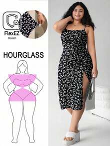 Vestido largo de mujer talla grande con estampado de lunares, tirantes finos, para playa, atuendo primaveral, fiesta de vacaciones, vestido hawaiano, vestido casual de mujer, vestido largo casual con espalda abierta, estampado floral y bajo con a - Multicolor 4 - Ver 3