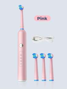 JMMO 電動牙刷 – 6 種清潔模式，IPX7 防水，USB 充電 | 智慧型計時器，300mAh 電池，柔軟刷毛，多種顏色可選，美白牙齒，呵護牙齦健康，提供卓越的口腔護理，刷頭可更換 - 彩色 - 查看 8