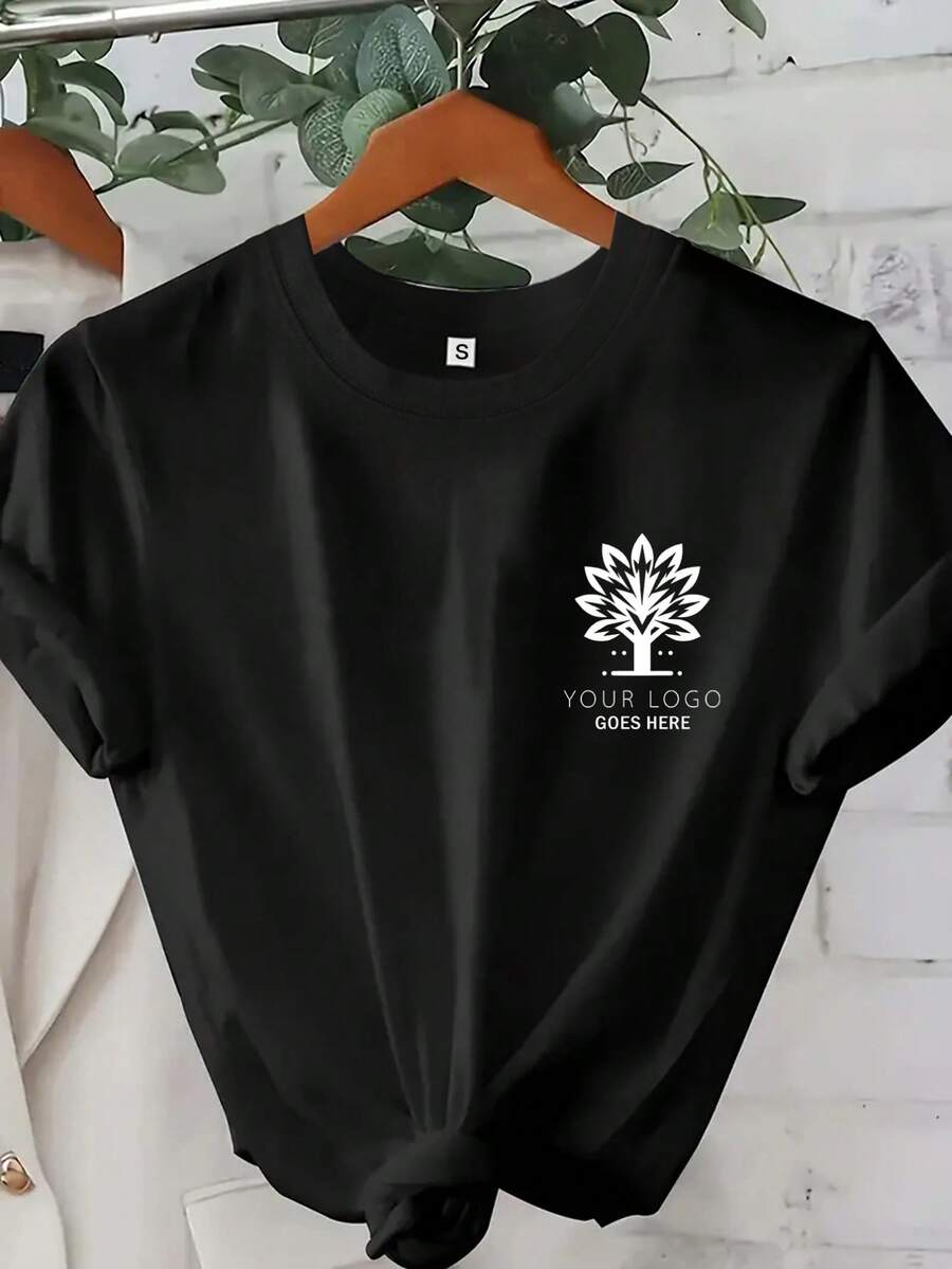 Camiseta con logo/foto personalizada, Camiseta con logo de empresa personalizado, Camiseta con logo de negocios, Ropa con logo del equipo S, Personaliza tu camiseta con foto - Negro - Ver 1