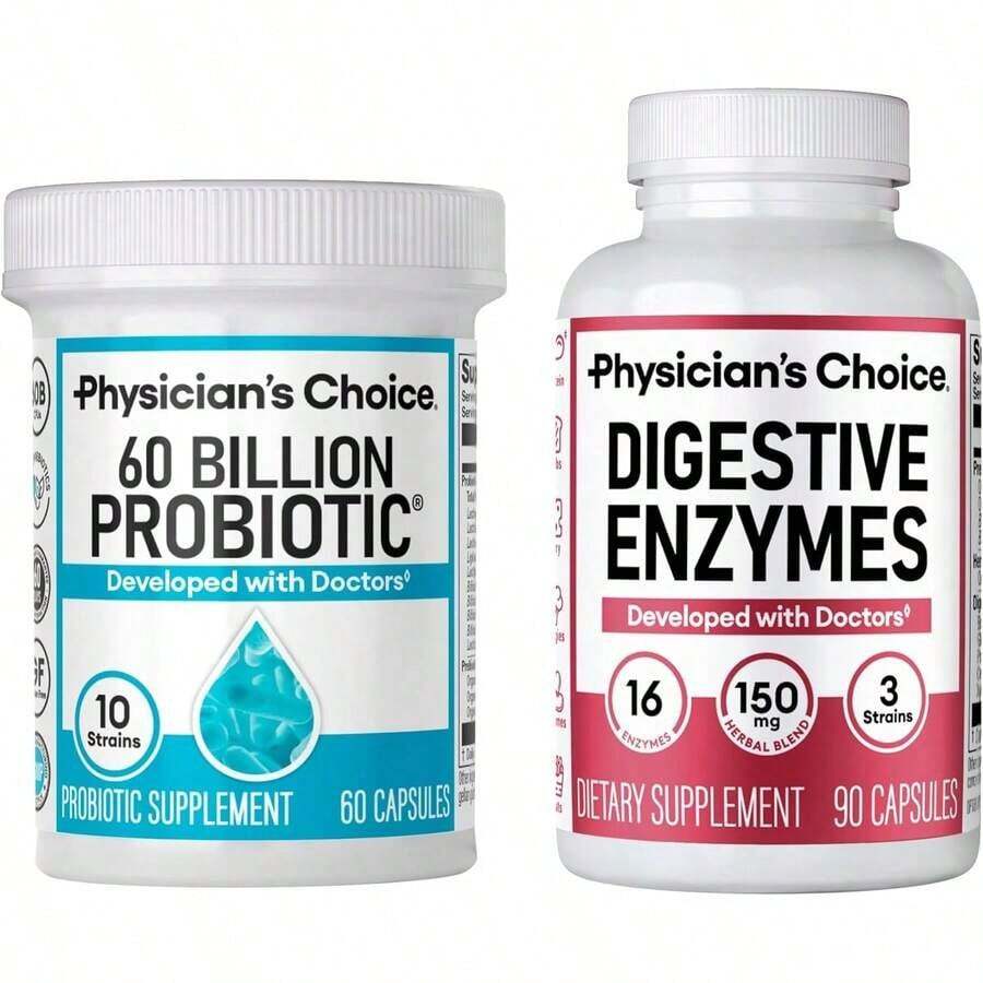 60 Billion Probiotic 30 Capsules | 10 Strains, Developed With Doctors, Supports Gut Balance & Digestive Health - Pack of 2 - 查看 1