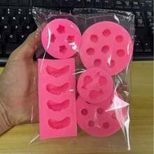 5pcs Fruit Shaped Silicone Mold Set, Suitable For Candle Decoration - Pink - View 5