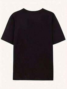 Cool Summer T-Shirt, Casual Summer Tops 2026, Women's Oversized Cotton Printed T-Shirt, Soft And Breathable, Comfortable And Fitted Round Neck, Loose And Comfortable T-Shirt, Loose And Comfortable Summer Clothes, Summer Sets For Women, Fashion - 黑色 - 查看 2