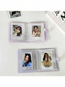 1 cuốn album ảnh 3 inch, giá đỡ thẻ ảnh trong suốt màu nhạt dễ thương, sách dán sticker mini, phong cách DIY, 30 trang hai mặt, 60 ngăn, khóa bấm, chất liệu PP, nhẹ và tiện lợi mang theo - đồng phục - Xem 2