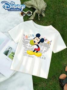 Disney Casual Style Men's T-Shirt Mickey Mouse Disney Theme Summer Wear For Kids And Teens Gift - trắng - Xem 2