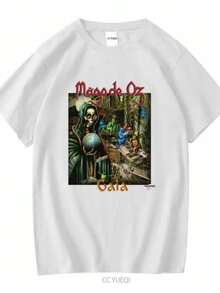 Blouses For Women Vintage Mago De Oz Gaia Black Metal Music Punk Band Spanish Folk Tour T Shirt Long Or Short Sleeves Vintage Washed Graphic Soft - 白色 - 查看 1