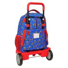 Safta | School Backpack With Wheels Disney Mickey Mouse Carro Evolution Removable High, Ergonomic Padded Back And Shoulder Straps, Double Zipper, Front And Side Bottle Holder Pockets, Blue/Red - Option 5 - View 3