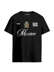 Camiseta Negra Vintage de Fútbol de México 1986 - Negro - Ver 1
