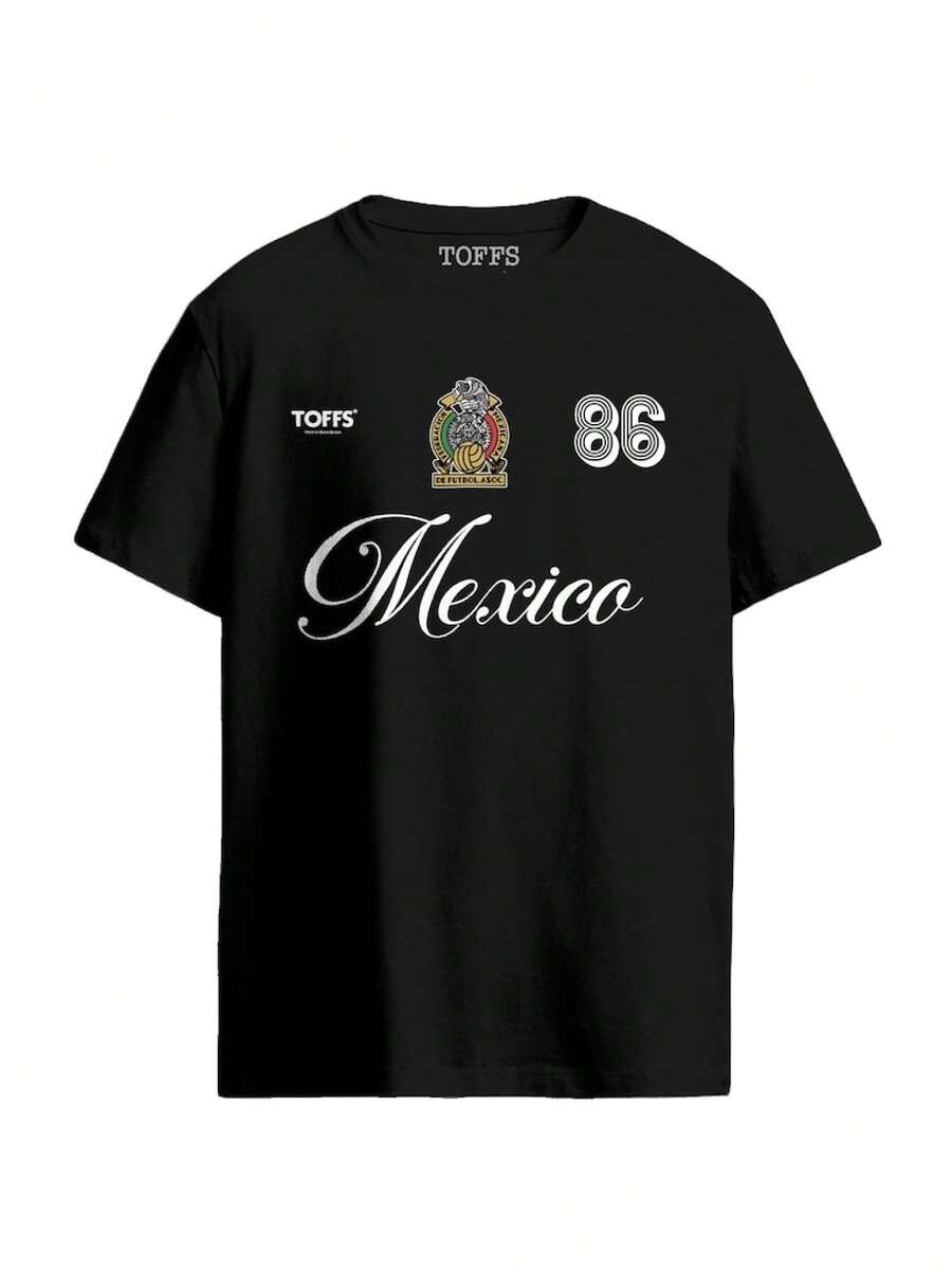 Camiseta Negra Vintage de Fútbol de México 1986 - Negro - Ver 1