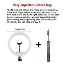 Lampu Ring 12 Inci dengan Tripod 43 Inci, Lampu LED yang Dapat Diatur dengan Tripod dan Dudukan Ponsel, Cocok untuk Ponsel Pintar dan Android, untuk Fotografi, Selfie, Perekaman Video, Konferensi Video, Wawancara, Siaran Langsung, Vlogging, Pertemuan Keluarga, Pesta Natal, Aktivitas Luar Ruangan - A - View 2
