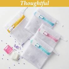 1pc Reusable Zipper Laundry Soap Bag, Mesh Wash Bag For Delicates, Machine Washable Multi-Purpose Storage Bag, Portable Washing Organizer, Fine Mesh Protection Bag For Undergarments Lingerie Socks, Durable Laundry Accessory, Travel Essential Packing Cube, Home Organization Solution For Clothes Care - View 5