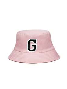 1pc Girls Letter Pattern Bucket Hat, Practical Children's Gift, Suitable For 3-16 Years Old Girls, Spring/Summer Outdoor Activities, Hiking, Fishing, School Use - Pink - View 9