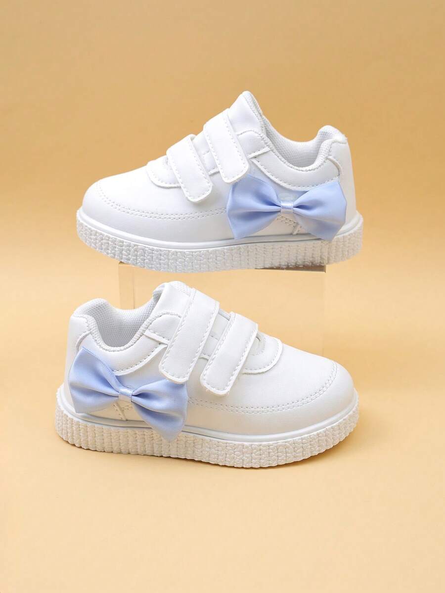 Giày trẻ em hàng mới mùa xuân, giày thể thao chống trượt có nơ cho bé gái, giày sneaker hoạt hình cho bé trai, giày chạy bộ cho bé, giày trắng nhỏ. - Màu xanh lam - Xem 1