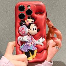 Officially Licensed Disney Minnie Mouse Phone Case, This Protective Phone Case Displays Elegant Minnie Mouse In Traditional Kimono Style With Cherry Blossom Accents On A Rich Red Backdrop. Crafted From Flexible, Durable TPU Material, It Guards Against Scratches, Bumps And Minor Impacts, With A Raised Camera Frame For Lens Safety. Its Slim, Lightweight Design Ensures Easy Portability, Compatible With IPhone 17, 16, 15, 14, 13, 12, 11 Pro Models, Making It A Thoughtful Gift For Fans Of Distinctive Disney Styles. - trắng - Xem 5