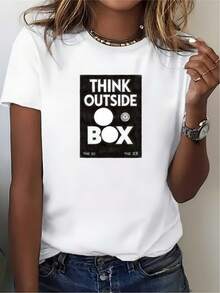 LigeroPerfecto para Reuniones Familiares y Laborales - Camiseta Motivacional de 180g con la Frase "PENSA FUERA DE LA CAJA", Regalo Ideal para Actividades de Team Building Corporativas, Regalos de Temporada Festiva y Atuendo Casual Verano - Blanco - Ver 6