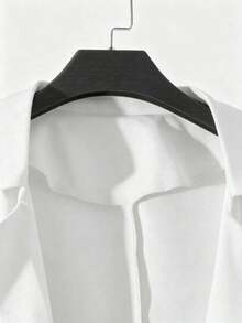Blazer de manga larga versátil y casual de unicolor para mujer de talla grande - Blanco - Ver 3