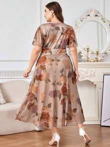 Vestido floral elegante de talla grande, verano - Multicolor 3 - Ver 2