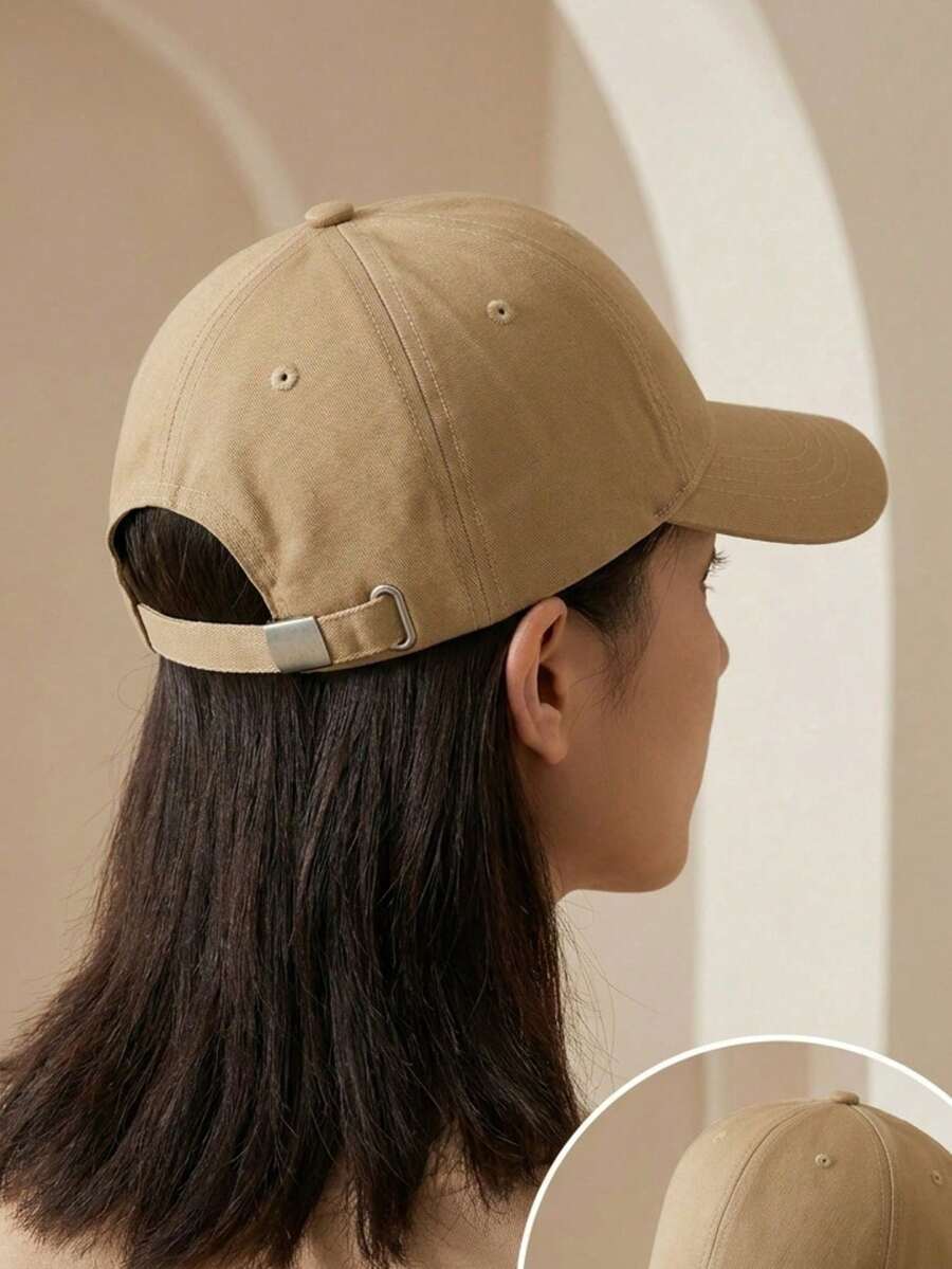 1pc Unisex Vintage Washed Unstructured Baseball Cap Adjustable Dad Hat Beach Accessory Travel Essential - One Size Fits All - View 1