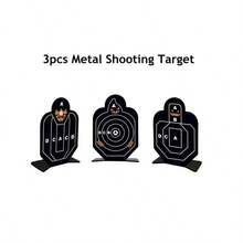 3pcs Stainless Steel Shooting Target, Alloy Practice Target, Metal Soldier Shaped Target - Black - View 9