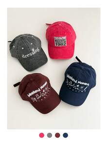 Vintage American Embroidered Letter Camo Distressed Brim Baseball Cap, Unisex Punk Chain Street Snapback Hat With Embroidered Guns & Bones Rivet Distressed Washed Black Denim Curved Brim Cap - Multicolor - View 3