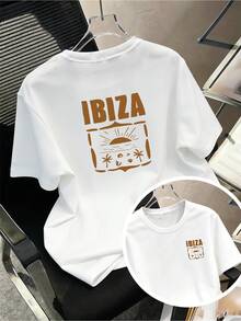 Camiseta Deportiva Casual para Mujer de Cuello Redondo Blanca con Diseño de Cara Sonriente de Caricatura Marrón - Camiseta Elástica y Lavable aáquina, Ajuste Cómodo y Apta para Todas las Estaciones, para Estilo Casual y Actividades Diarias. - Blanco - Ver 7
