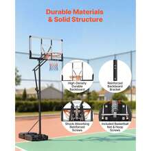 Portable Basketball Stand, 5.25 To 10 Ft Height Adjustment Basketball Hoop & Goal, Portable Basketballs Hoop With 48 Inch PC Backboard & Wheels For Kids, Teens, Adults In Driveways, Pools - 5.25 to 10 ft - 查看 4