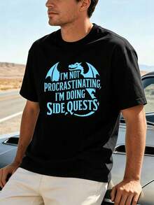 Men Plus Size T-Shirts - Black - View 2