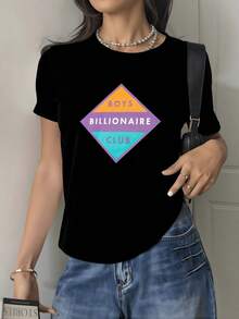 Geometric Symbol With Vibrant Colors Combining Orange, Purple, And Turquoise Tones, Reflecting Energy, Confidence, And Modern Luxury In A Stylish, Comfortable, Casual Women's T-Shirt For Everyday Wear. - 黑色 - 查看 8