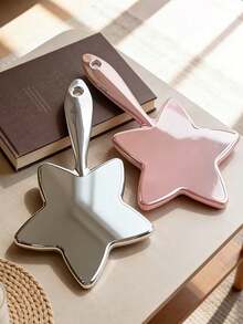 1 pieza Espejo de mano con forma de estrella chapado en electro – Adecuado para maquillaje, peinado y otros usos; Ideal para salones de belleza, tiendas de cosméticos, uso doméstico, desplazamientos diarios y viajes de negocios. - Multicolor - Ver 5