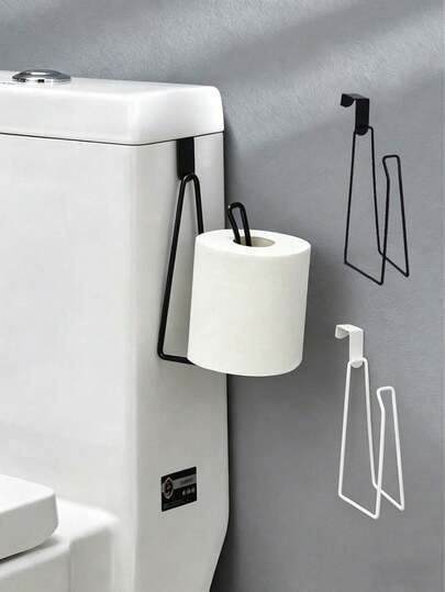 Soporte de papel higiénico de arte de hierro sin taladro, montado en la pared, gancho para toallas de papel higiénico, estante de almacenamiento adecuado para cocina y baño, temporada de regreso a la escuela