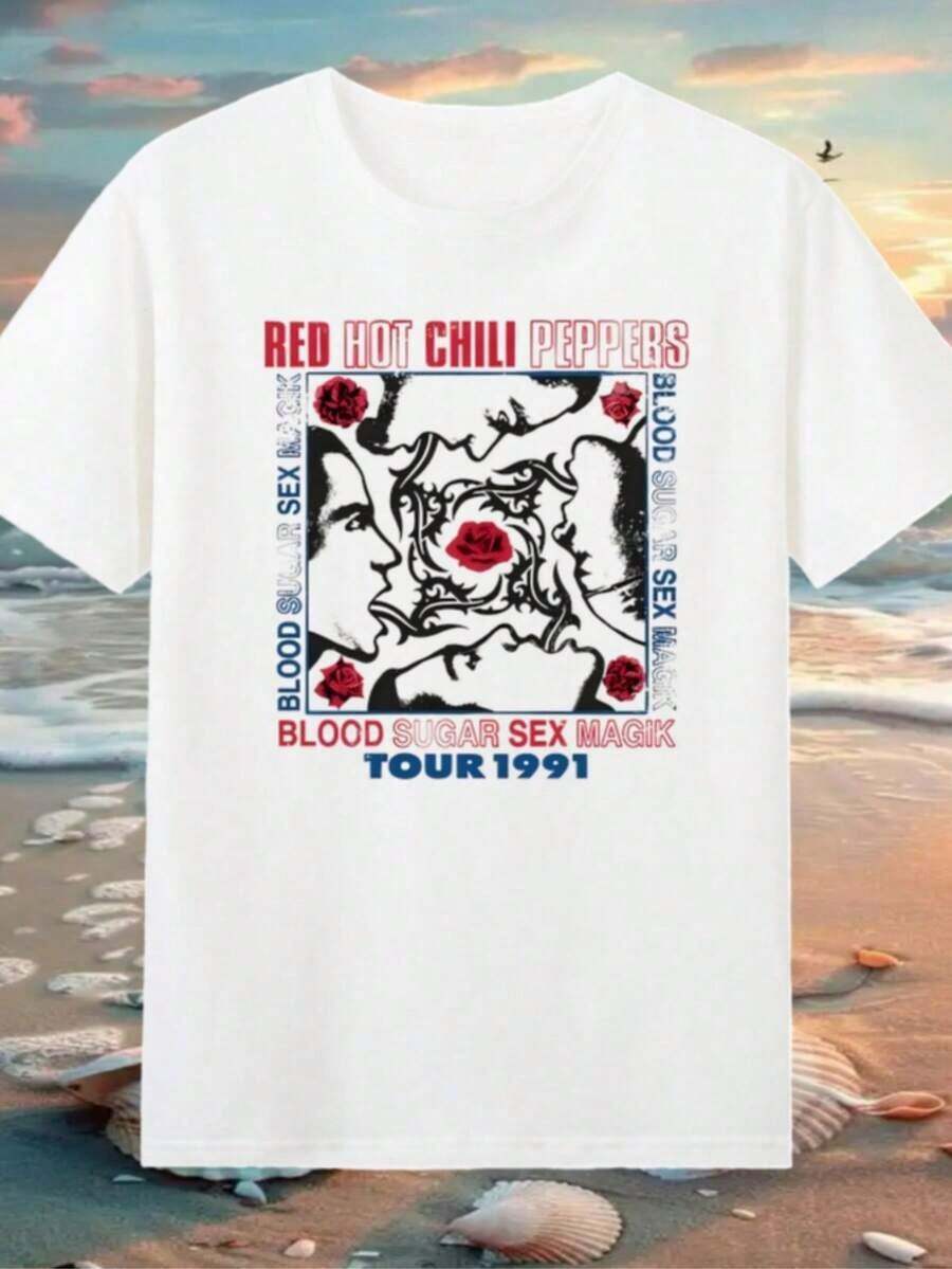 1 Vintage T-Shirt Inspired By Rock 'N' Roll Never Dies, Retro Boho Style, For Music Band, 180g, 100% Cotton. - 白色 7 - 查看 1