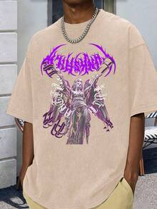 New 2026 Model, 100% Washed Cotton, Urban Casual Style, Suitable For Parties Or Festivals, Soft And Breathable Fabric, Modern Print Design, Unisex, Lightweight And Comfortable To Wear, Vintage Fashion Design. - 黑色 - 查看 7