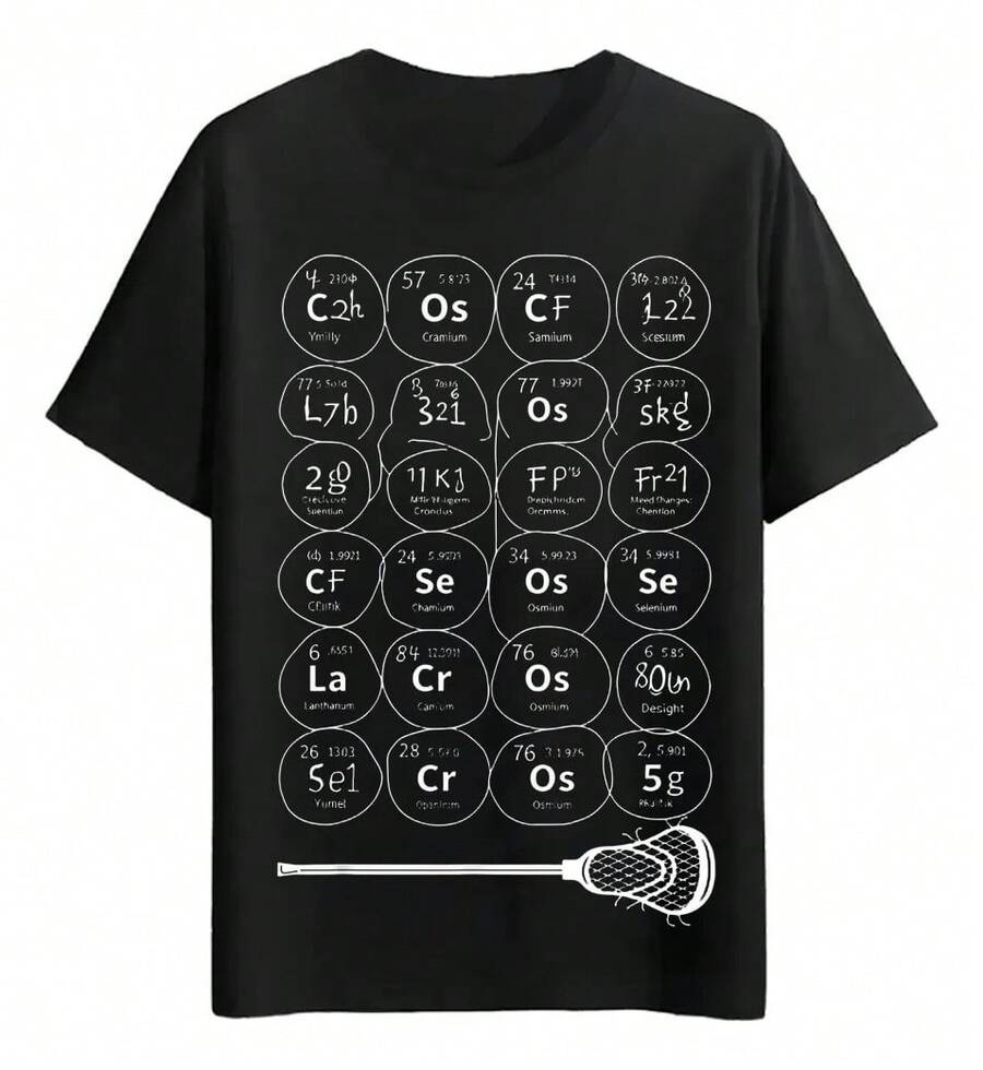 Playeras Científico Con Diseño De Elementos Químicos - Negro - Ver 1
