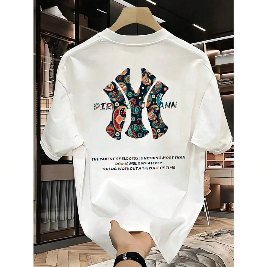 Camiseta estampada de verano para hombre - Camiseta holgada de alta calidad, informal, versátil y moderna - Blanco - Ver 1