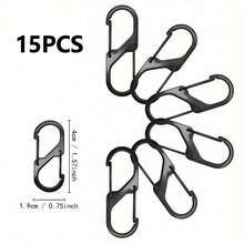15/10/1pc Móc chữ S bằng thép không gỉ - Thiết kế mở đôi, linh hoạt và dễ sử dụng, móc khóa thay thế đa năng, phù hợp để treo ba lô ngoài trời và mang theo hàng ngày, phụ kiện làm móc khóa thủ công DIY - Nhiều màu - Xem 15