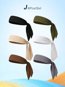 Set de 6 piezas/12 piezas/21 piezas Diadema de cinta unisex para deportes al aire libre y ciclismo, accesorio para el cabello con cinta de múltiples colores para correr y hacer ejercicio - Multicolor - Ver 9