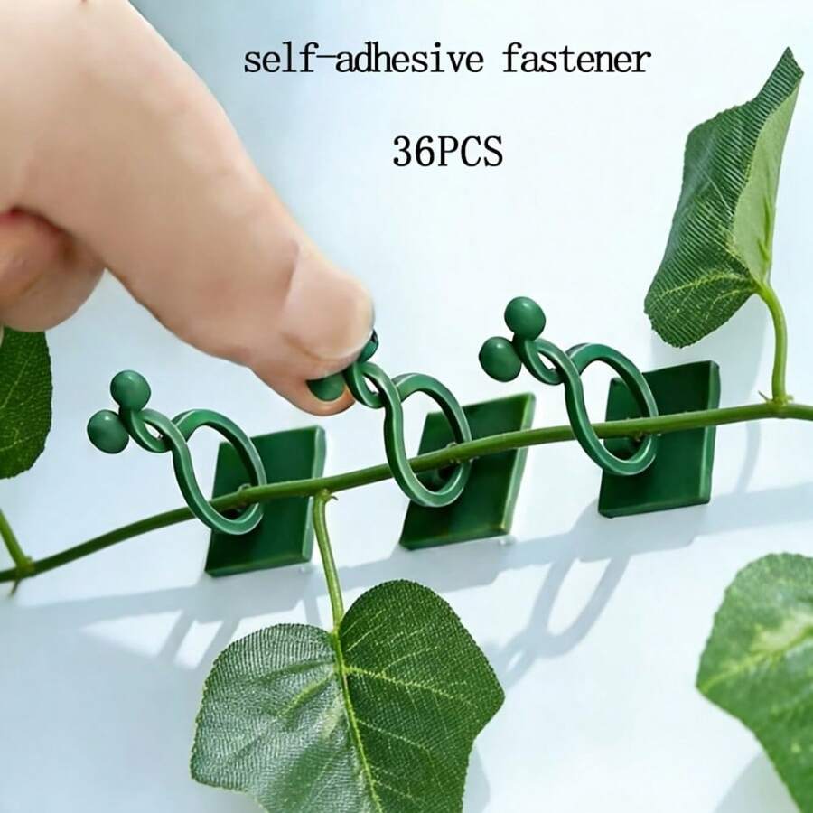 36个自粘植物攀爬墙挂钩/藤蔓支撑支架 - 攀爬墙工具夹、节日装饰夹、家居收纳夹、电线电缆夹 - 多色 - 查看 1