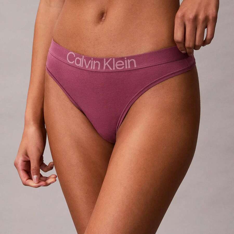 Calvin Klein Calvinklein Maximum Cotton Thong Underwear  Women  Panties QD5292  Thongs For Women Underwear - Berry Wild - 查看 1