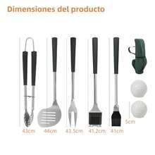 Juego de Barbecue con Diseño de Golf, 7 en 1 para Hombres, Kit de Utensilios de Cocina con Funda de Viaje, Herramientas asador con Mango cómodo, Acero Inoxidable de Alta Resistencia - Verde - Ver 5