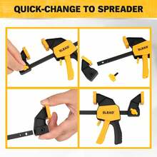 ELEAD 2pcs 6-Inch Mini F-Clamp, One-Handed Quick Release, 75lbs Load Capacity, Suitable For Woodworking, DIY, Crafts, Home Repair And Desktop Projects, Practical Tool Gift For Men, Woodworkers And DIY Enthusiasts - 2-pack 6" Mini Bar Clamps - View 6