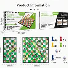 1pc Snakes And Ladders Foldable Chessboard Game, Educational Puzzle Strategy Toy - Multicolor - View 1